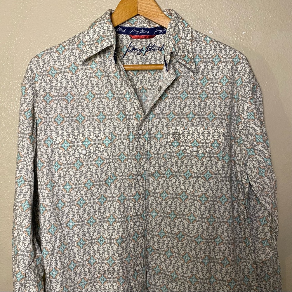 George Strait Long Sleeve Snap on buttons size large western cowboy